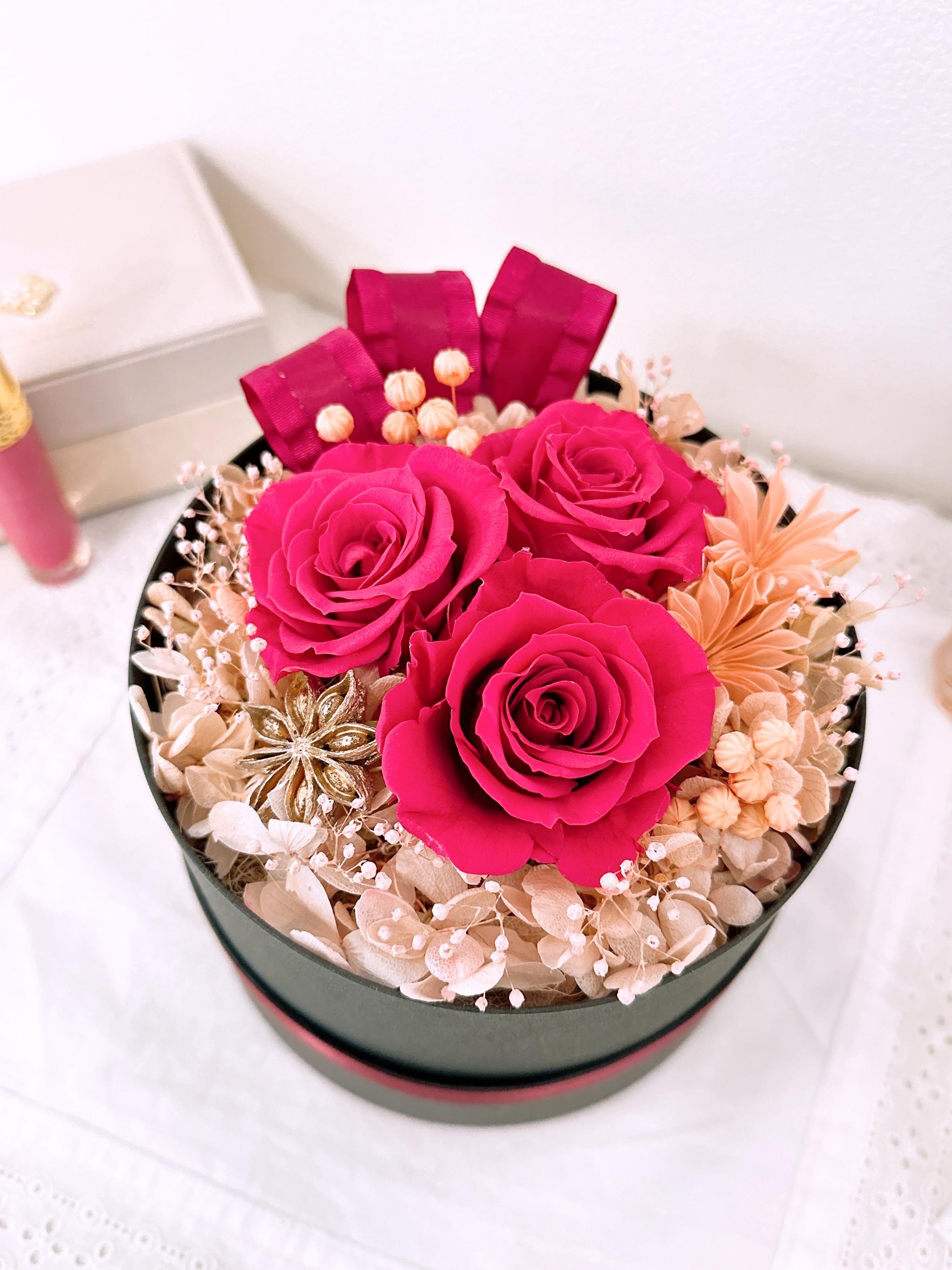 BOXアレンジ】ローズのフラワーボックス くすみピンク ルビー 母の日2026 ギフト 誕生日 記念日 結婚祝い | 9枚目